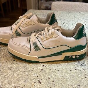 Vintage Green and Cream Sneakers